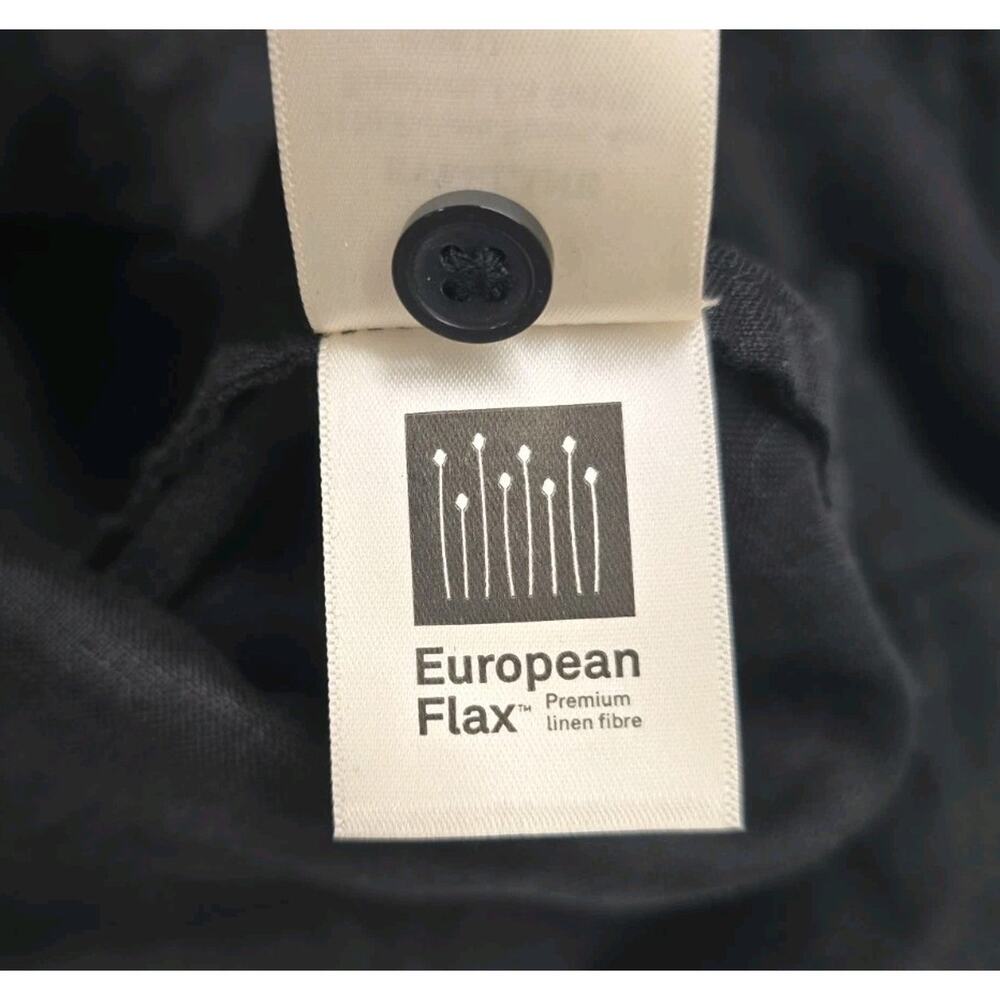 Everlane The Daytripper Shirt Dress Black 100% European Flax Linen High-Low Sz S - Picture 9 of 11